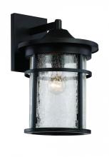  40382 BK - Avalon Crackled Glass, Armed Outdoor Wall Lantern Light